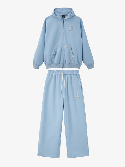 Supermade Pearl Embellished Zip Up Set 