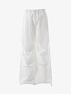 Vintage Drawstring Draped Embroidered Wide Leg Pants 