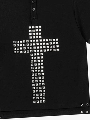 Studded Cross Polo Shirt