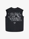 Letter Graphic Spray-Painted Distressed Vest