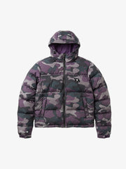 Purple Plaid Camo Puffer Coat