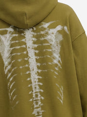 Skeleton Bone Graphic Distressed Hoodie