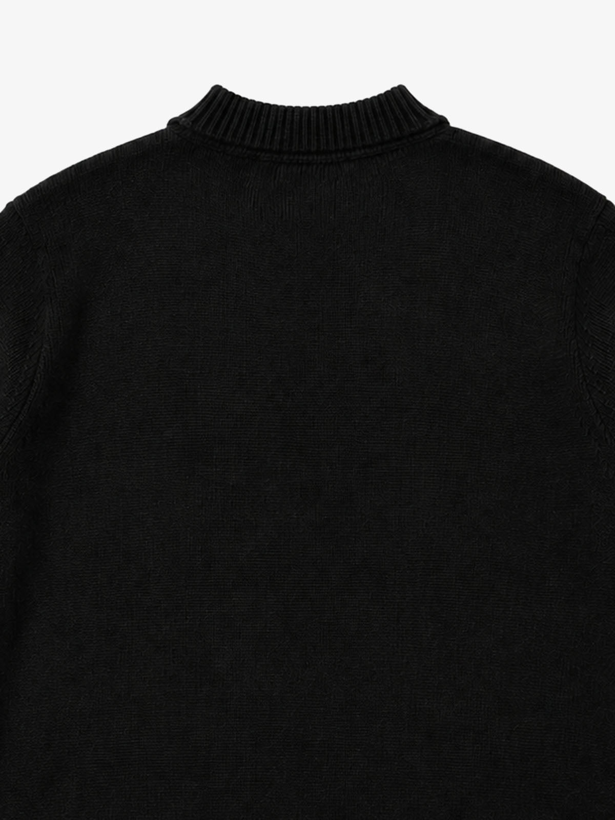 Checkered Jacquard Collar Motorcycle Knit Sweater