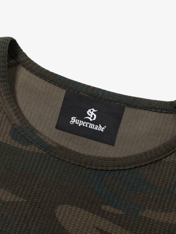 Camo Graffiti Waffle Long Sleeve Tee