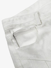 Inkjet Graphic Cutout Ring-Strap Jeans