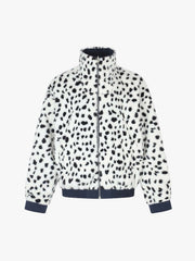 Reversible Spotted Leopard Stand-Collar Fleece Coat