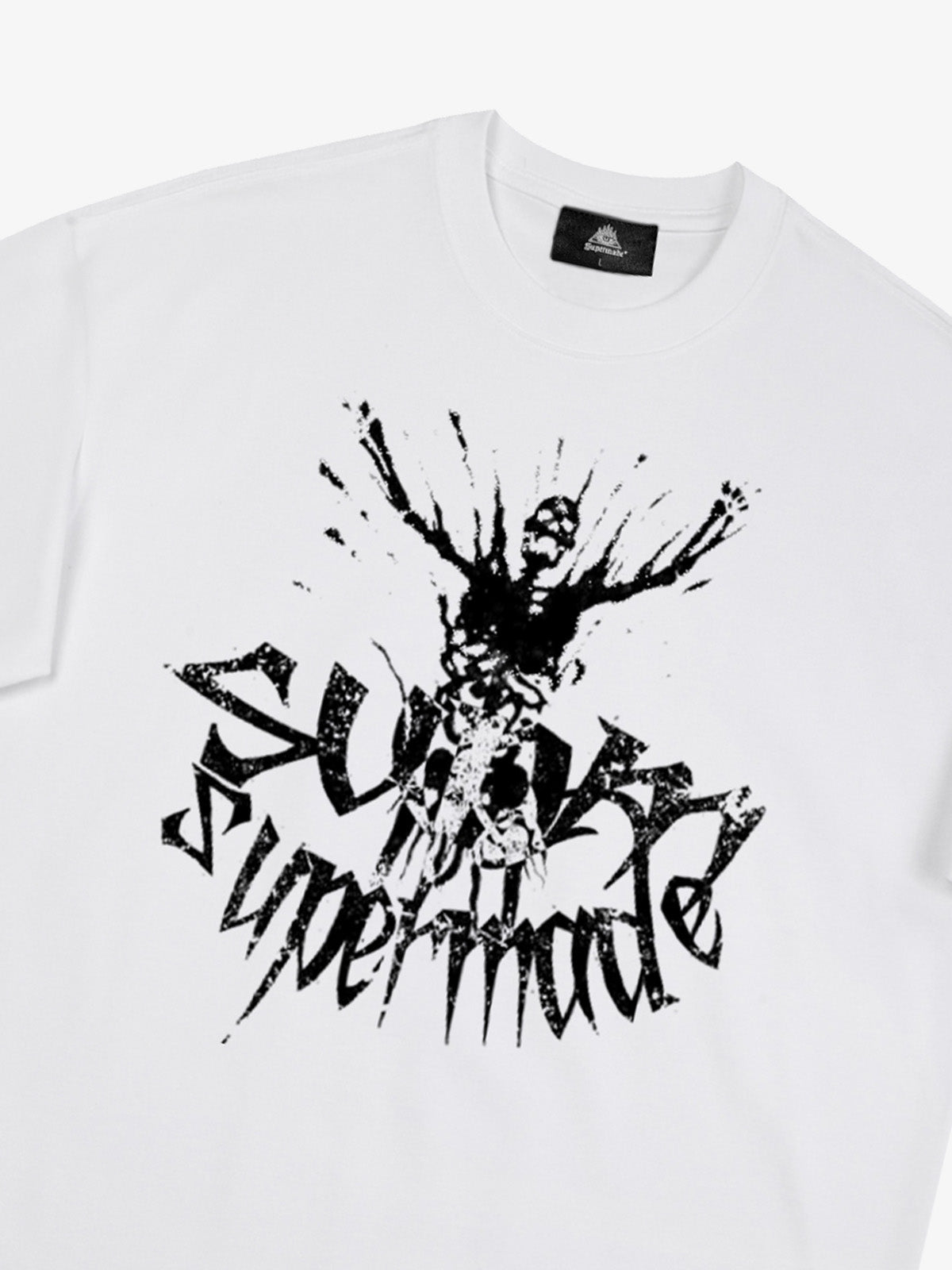 THE SUPERMADE TRENDY STREET OLD-FASHIONER SKULL PRINT T-SHIRT 