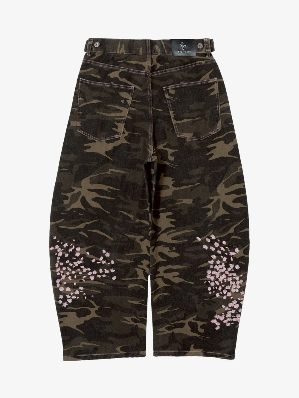 Camo Sakura Embroidered Baggy Jeans