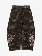 Camo Sakura Embroidered Baggy Jeans