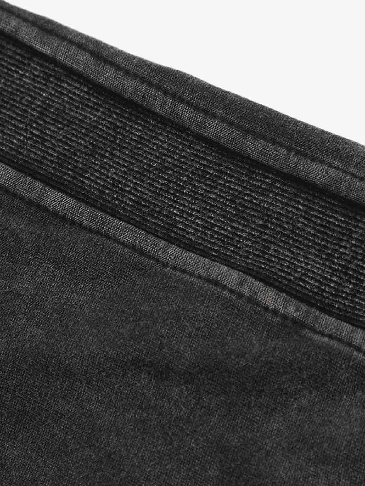 Vintage Washed Panel Construction Zip-Up Hoodie