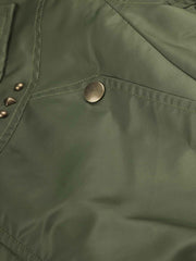 Leopard Faux-Fur Collar Studded Jacket