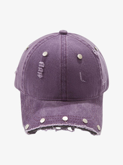 Distressed Rivet Detail Cap