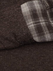 Embroidered Plaid Patchwork Shirt