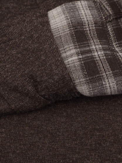 Embroidered Plaid Patchwork Shirt
