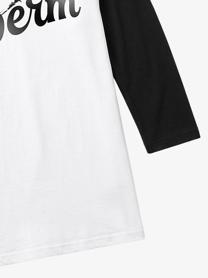 Logo Graphic Tailored-Fit 5/8 Raglan Sleeve Top