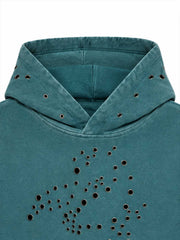 Vintage-Wash Heavyweight Denim Hoodie