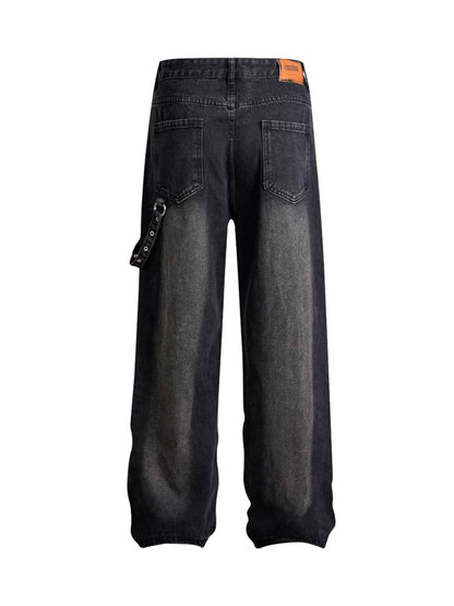 Thesupermade Washed Distressed Baggy Jeans - 2233 