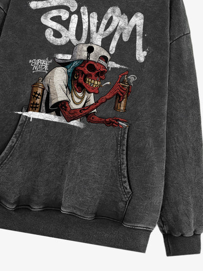 Thesupermade Street Skull Graffiti Master Hoodie 