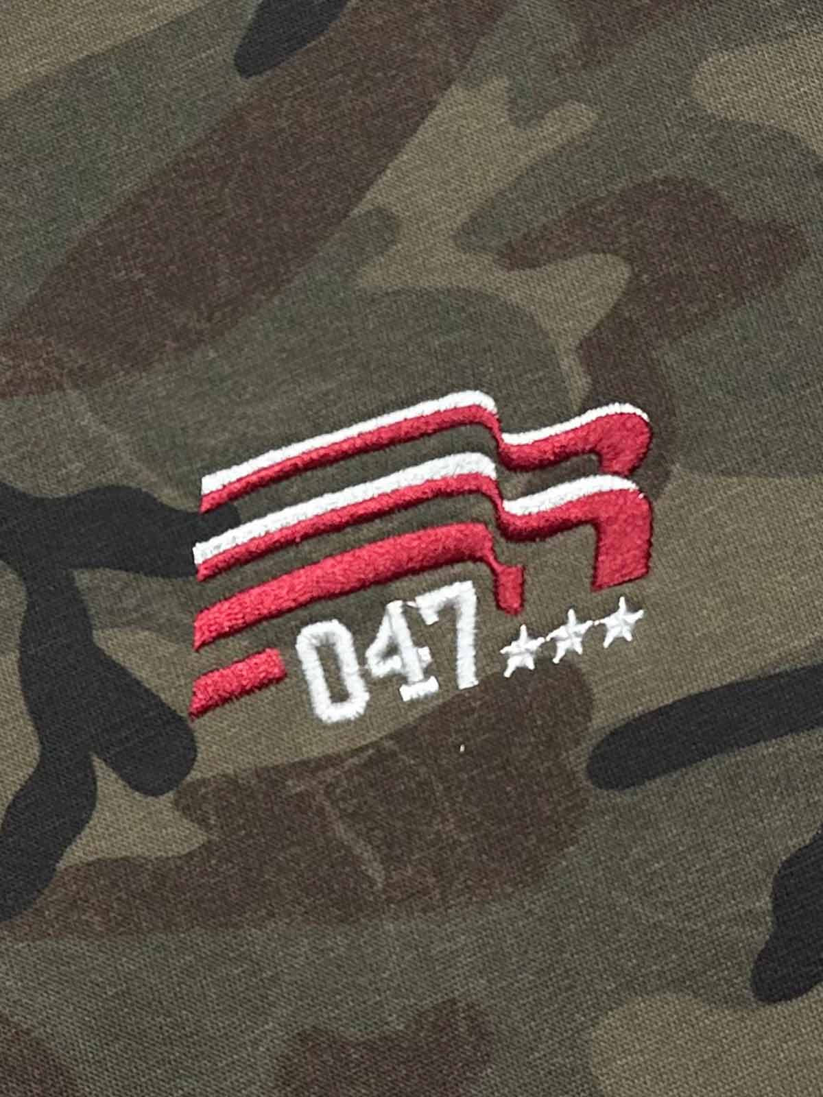 Camouflage Print Boxy Zip-Up Hoodie