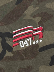 Camouflage Print Boxy Zip-Up Hoodie