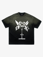 Twin Angels Cross Washed T-Shirt 