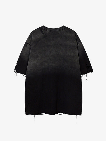 Embroidered Ripped Distressed Tee