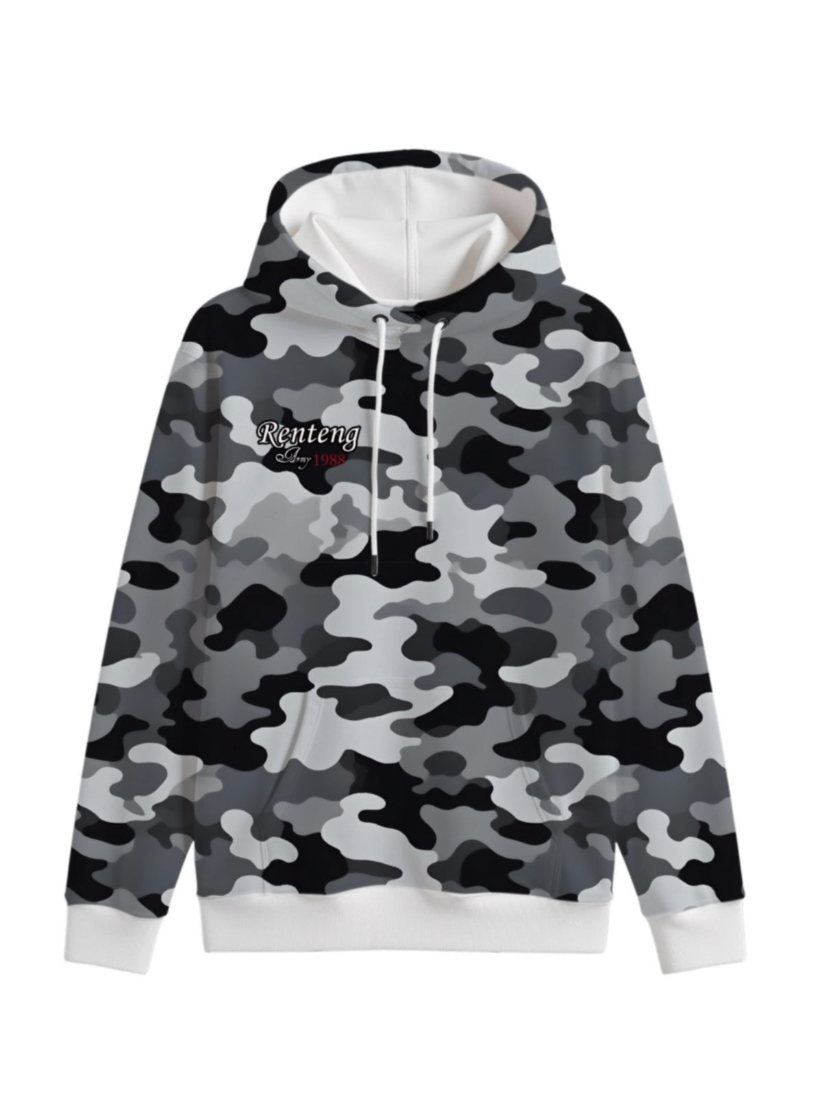 Camouflage Print Contrast Hoodie 