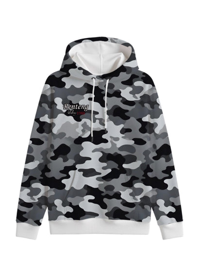 Camouflage Print Contrast Hoodie 