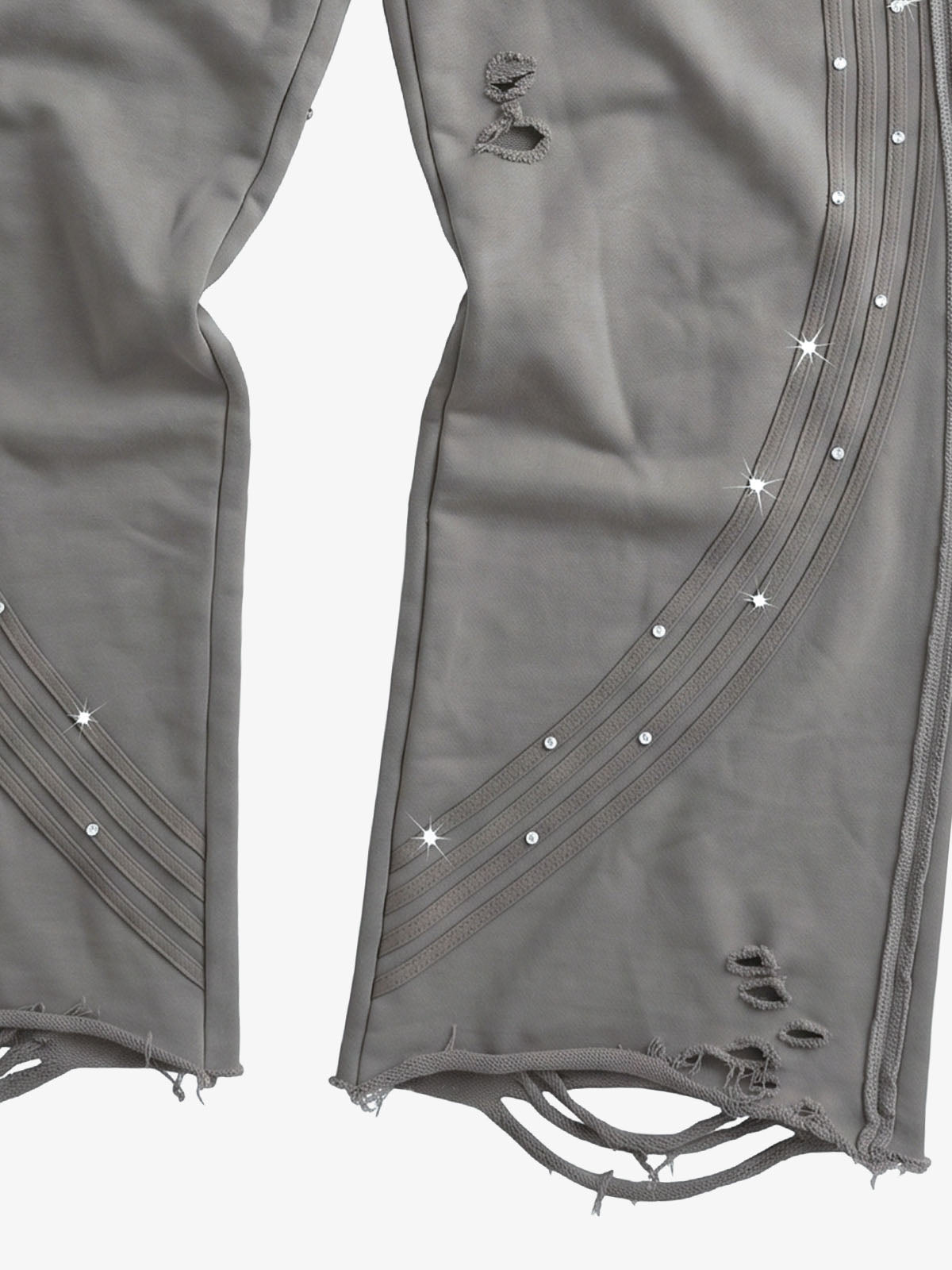 Asymmetrical Logo Embroidered Pants