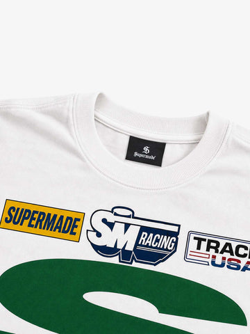 Racing Graphic Cropped Long Sleeve Tee