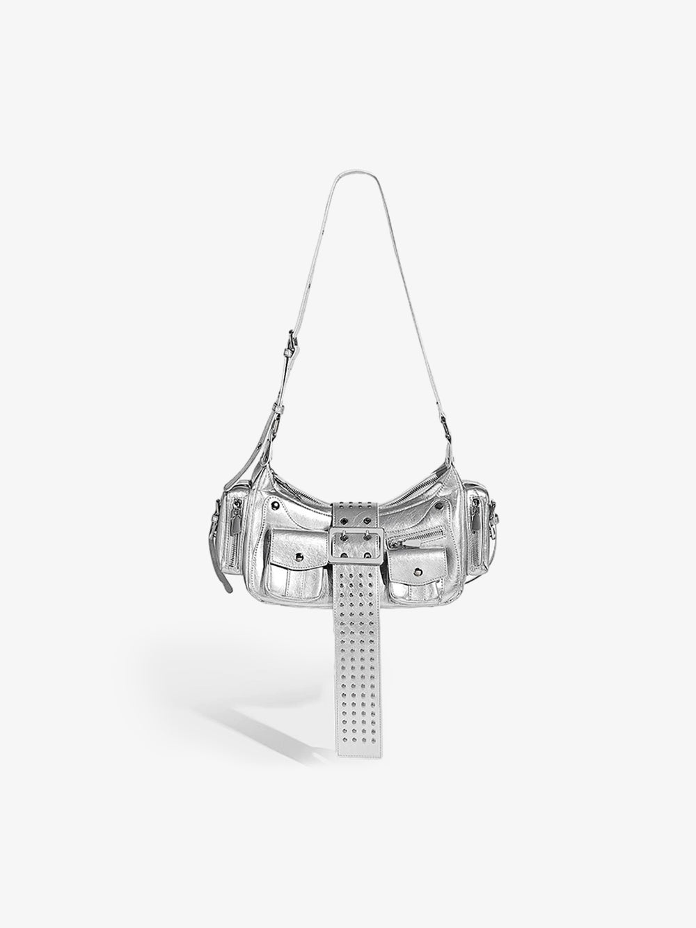 Studded Belt Buckle Shoulder Bag