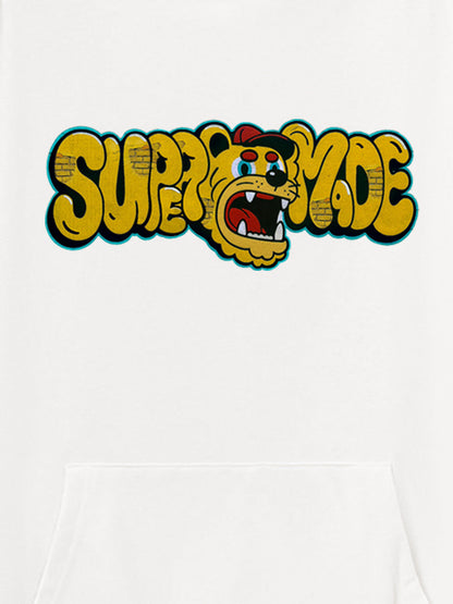 Street-Cool Tiger Head Graffiti Style Hooded Sweatshirt 