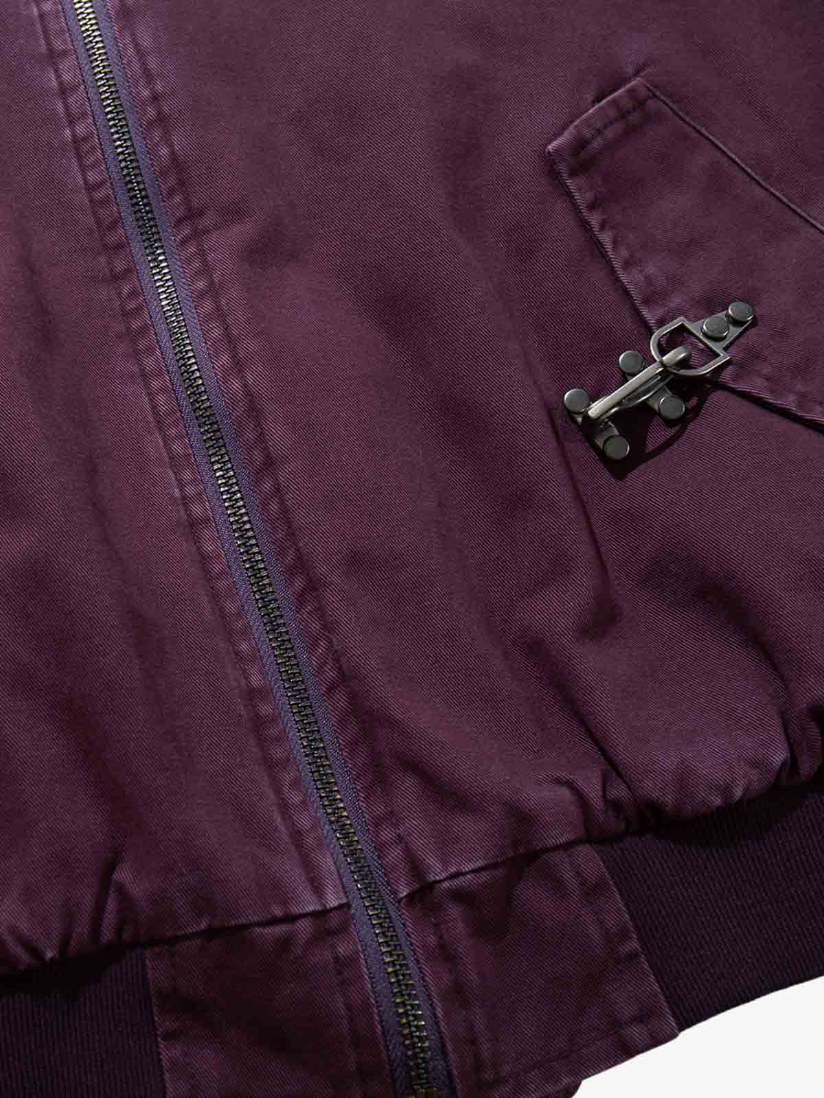 Ruched Metal Button Bomber Jacket