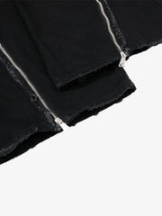 Metal Multi-Zip Heavy-Duty Jeans
