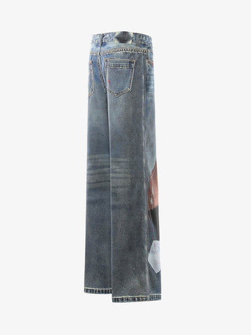 Denim-Jeans im Vintage-Stil mit 3D-Applikation