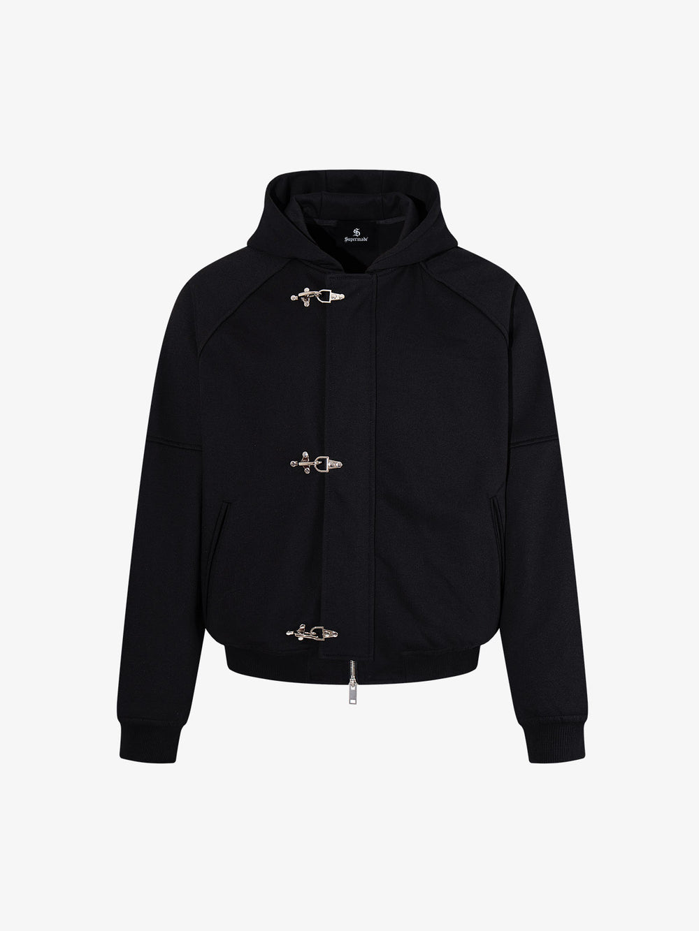 Metal Button Boxy Fit Bomber Jacket