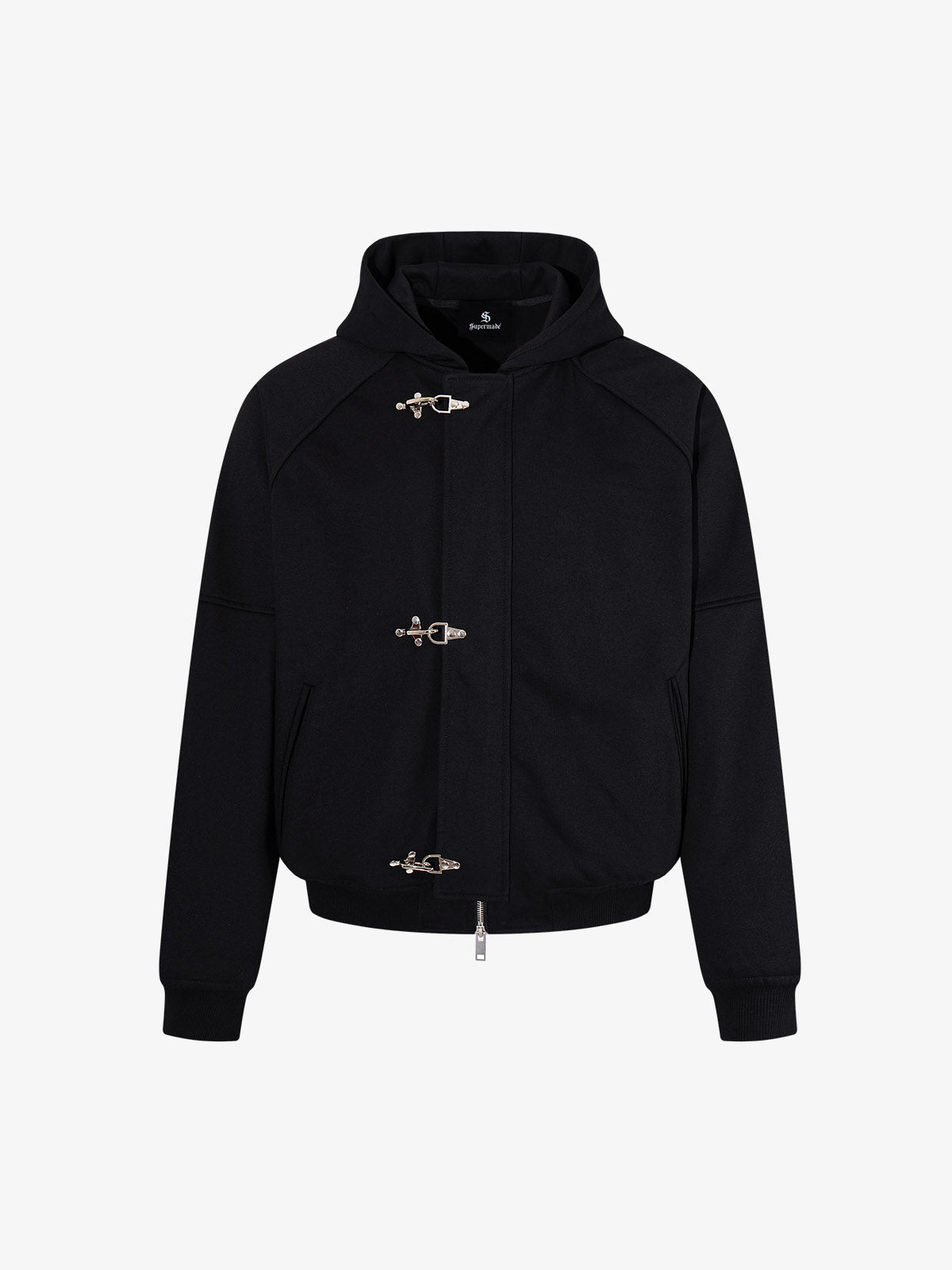 Metal Button Boxy Fit Bomber Jacket