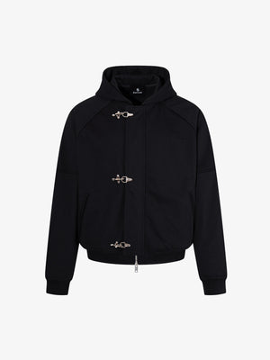 Metal Button Boxy Fit Bomber Jacket
