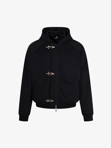 Metal Button Boxy Fit Bomber Jacket