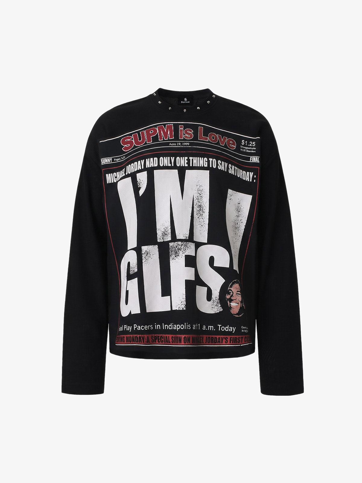 Studded Waffle Long Sleeve Tee