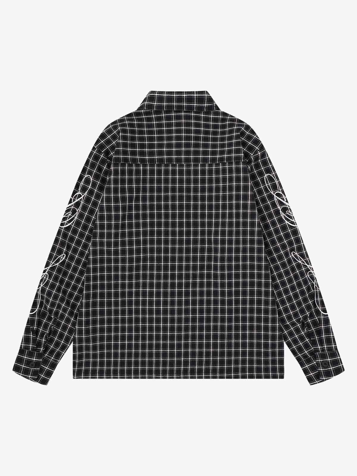 Star Applique Plaid Long Sleeve Shirt