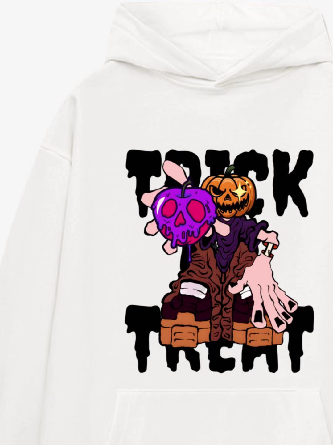 Spooky Halloween Trick-or-Treat Cotton Hoodie 