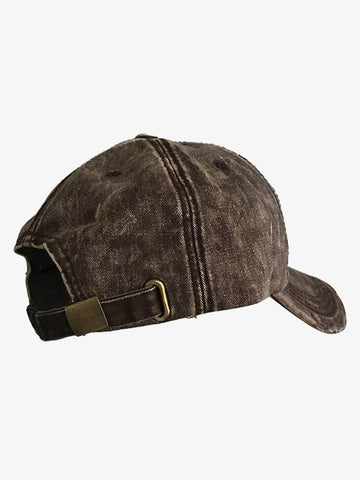 Washed Distressed Frayed Brim Baseball Cap 