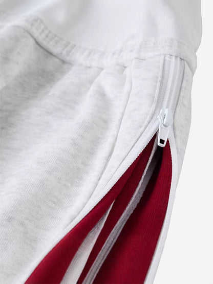Side Stripe Track Aesthetic Wide Leg Sweatpants