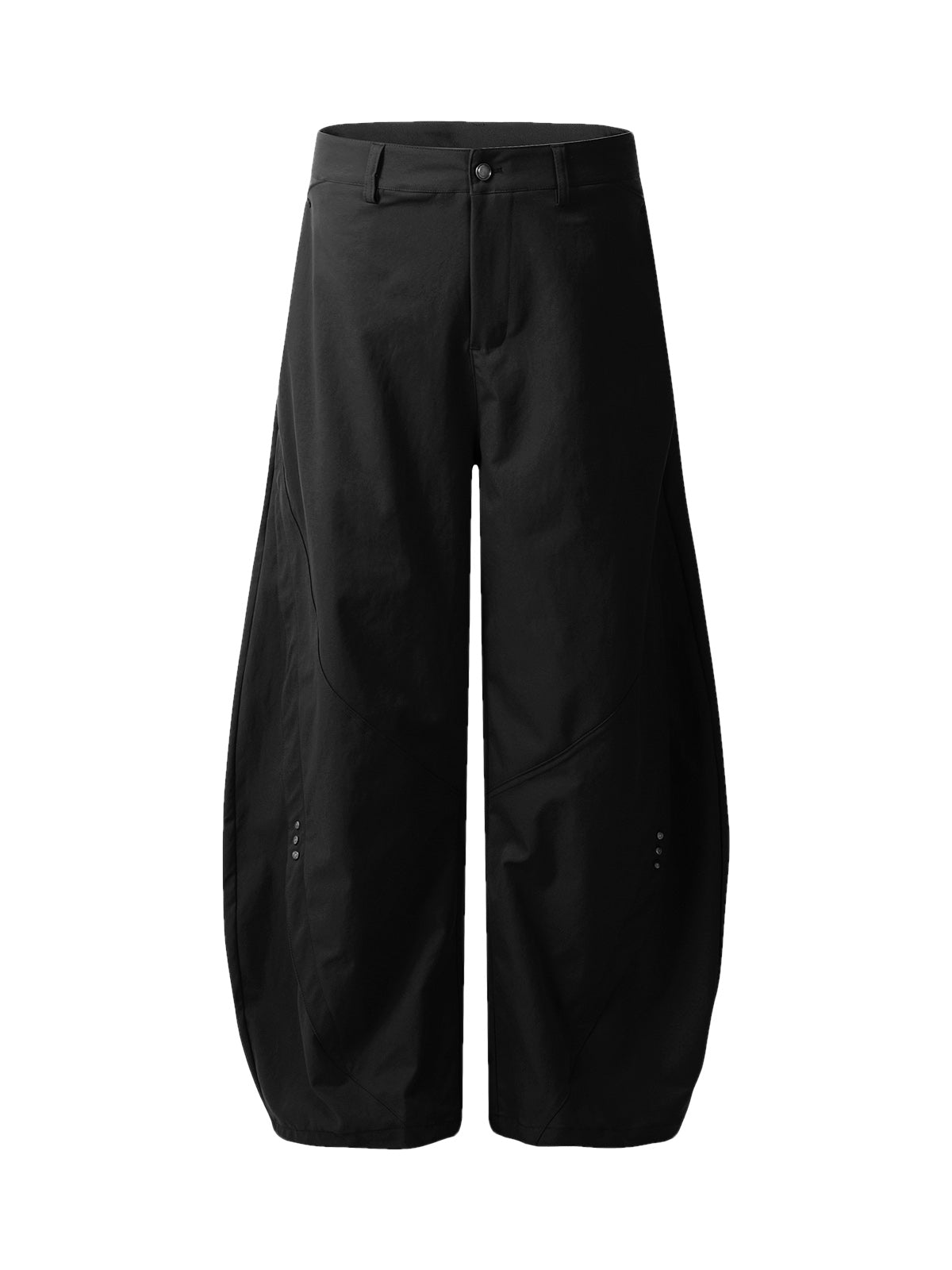 Deconstructed Metal Rivet Barrel Leg Pants