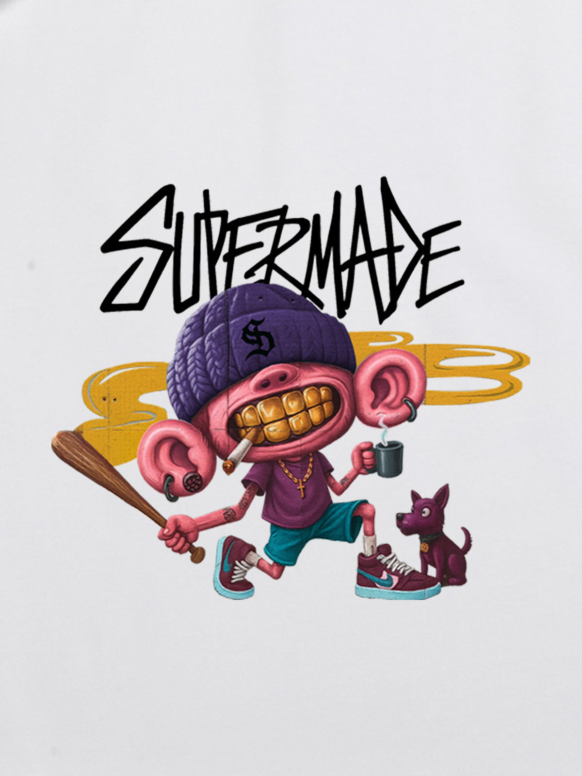 Thesupermade Cartoon Graffiti Trendy Weird Kid T-Shirt 