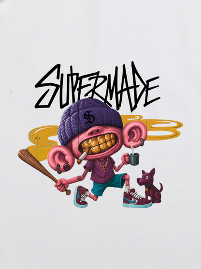 Thesupermade Cartoon Graffiti Trendy Weird Kid T-shirt 