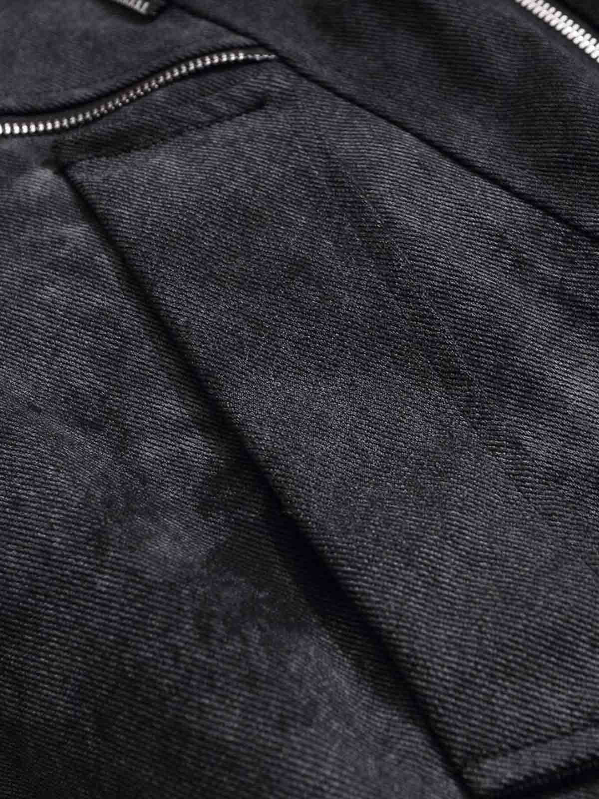 Fur Collar Moto-Style Zip Up Bomber Jacket 