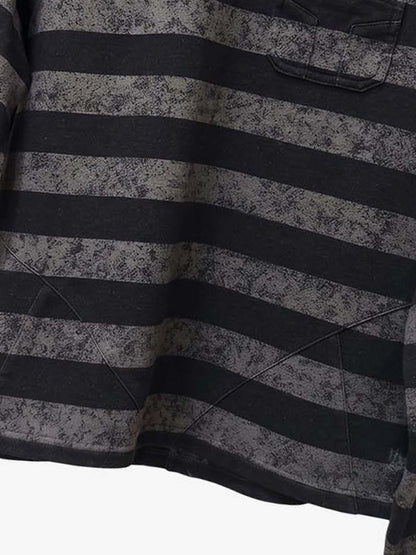Striped Embroidered Oversized Long Sleeve Tee