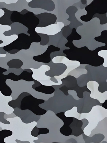 Camouflage Print Contrast Hoodie 